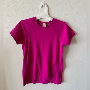 ATHLETA GIRL - Fuscia Pink Short Sleeve Top EUC!